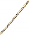 Red carpet-ready style. Round-cut diamonds (1 ct. t.w.) take center stage on YellOra™'s stunning dot dash bracelet. Precious metal made from a combination of pure gold, sterling silver and palladium. Approximate length: 7-1/2 inches.