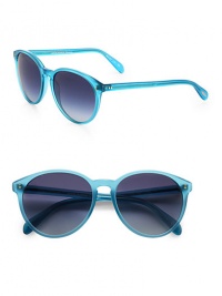 This handcrafted style features an oversized, yet ultra thin acetate frame. Available in coral with spice brown gradient lens or teal with grey gradient lens. 100% UV protectionImported This handcrafted style features an oversized, yet ultra thin acetate frame. Available in coral with spice brown gradient lens or teal with grey gradient lens. 100% UV protectionImported