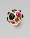 From the Lollipop Collection. A bold array of ruby, garnet, onyx and rhodolite stones in 18k gold. Ruby, garnet, onyx and rhodolite18k goldWidth, about 1½Imported 