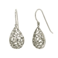 Sterling Silver Filigree Pear Dangle Earrings Sterling Silver Filigree Pear Dangle Earrings