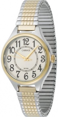 Carriage Women's C3C367 Two-Tone Round Case White Dial Two-Tone Expansion Band Watch Carriage Women's C3C367 Two-Tone Round Case White Dial Two-Tone Expansion Band Watch