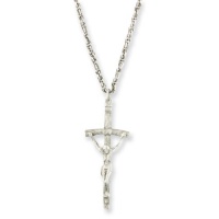 Silver-tone Sat Inch Papal Crucifix 20 Inch Necklace Silver-tone Sat Inch Papal Crucifix 20 Inch Necklace