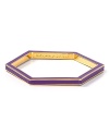 A bright study in geometry, this kate spade new york bangle is a six-sided statement piece, plated in gold with a hint of color.