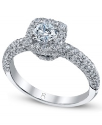 Tell a story with this symbolic style. This My Diamond Story engagement ring features a stunning, certified round-cut diamond (2 ct. t.w.) set in a band covered with smaller round-cut diamonds. Crafted in 18k white gold. Tell a story with this symbolic style. This My Diamond Story engagement ring features a stunning, certified round-cut diamond (2 ct. t.w.) set in a band covered with smaller round-cut diamonds. Crafted in 18k white gold.