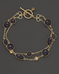 Two rows of soft grey enamel stations and diamond accents highlight this bracelet from Roberto Coin. Two rows of soft grey enamel stations and diamond accents highlight this bracelet from Roberto Coin.