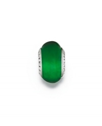 Go green: Brilliant green Murano glass trimmed with logo-stamped sterling silver sets this bead apart. Donatella is a playful collection of charm bracelets and necklaces that can be personalized to suit your style! Available exclusively at Macy's. Go green: Brilliant green Murano glass trimmed with logo-stamped sterling silver sets this bead apart. Donatella is a playful collection of charm bracelets and necklaces that can be personalized to suit your style! Available exclusively at Macy's.