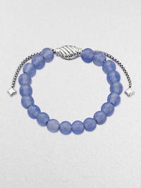 From the Spiritual Bead Collection. A simple strand of softly hued 8mm blue chalcedony beads on a sterling silver chain with an oval cable slide clasp.Blue chalcedonySterling silverDiameter, about 2Adjustable slide claspImported From the Spiritual Bead Collection. A simple strand of softly hued 8mm blue chalcedony beads on a sterling silver chain with an oval cable slide clasp.Blue chalcedonySterling silverDiameter, about 2Adjustable slide claspImported