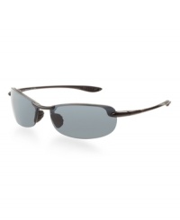 Crafted with +2.0 magnification, the Maui Jim Makaha reader features an invisible polycarbonate-encased bi-focal, positioned to optimize views near and far. The lens is polarized and offers glare and UV protection. Crafted with +2.0 magnification, the Maui Jim Makaha reader features an invisible polycarbonate-encased bi-focal, positioned to optimize views near and far. The lens is polarized and offers glare and UV protection.
