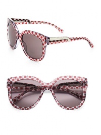 Following the brand's green initiatives, this sustainable design uses raw materials that stem from natural origins, yet retains its chic style with a print to match the Summer 2012 collection. Available in red with brown gradient lens. Metal logo temples100% UV protectionImported Following the brand's green initiatives, this sustainable design uses raw materials that stem from natural origins, yet retains its chic style with a print to match the Summer 2012 collection. Available in red with brown gradient lens. Metal logo temples100% UV protectionImported