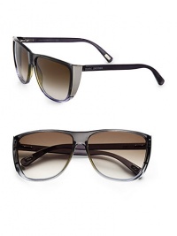Lightweight acetate in a chic ombre design accented with metal trim. Available in grey with brown gradient lens. Logo temples100% UV protectionMade in Italy Lightweight acetate in a chic ombre design accented with metal trim. Available in grey with brown gradient lens. Logo temples100% UV protectionMade in Italy