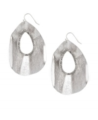Take a quick lesson in geometry. These funky cut-out oval drop earrings by Jessica Simpson add extra style to any ensemble. Crafted in silver tone mixed metal with crystal accents. Approximate drop: 3 inches. Take a quick lesson in geometry. These funky cut-out oval drop earrings by Jessica Simpson add extra style to any ensemble. Crafted in silver tone mixed metal with crystal accents. Approximate drop: 3 inches.