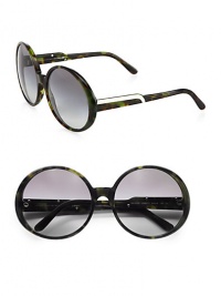 Following the brand's green initiatives, this sustainable design uses raw materials that stem from natural origins, yet retains its chic style with metal logo accented temples. Available in green tortoise with grey gradient lens. Metal logo temples100% UV protectionImported Following the brand's green initiatives, this sustainable design uses raw materials that stem from natural origins, yet retains its chic style with metal logo accented temples. Available in green tortoise with grey gradient lens. Metal logo temples100% UV protectionImported