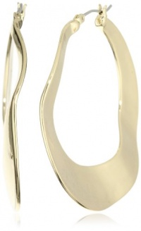 Nine West Gold-Tone Wave Hoop Earrings Nine West Gold-Tone Wave Hoop Earrings