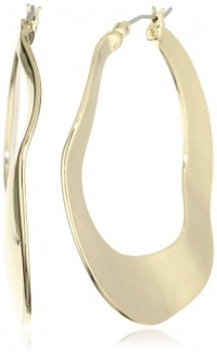 Nine West Gold-Tone Wave Hoop Earrings