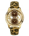 Set off for a fashion safari with this chic, see-through timepiece from GUESS.