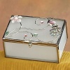 StealStreet SS-A-38111 Jewel Peacock with White Floral Jewelry Box Holder, Pink