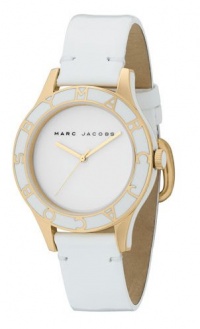 New MARC by MARC JACOBS MBM1100 Women's Large Blade White Dial White Leather Band Watch New MARC by MARC JACOBS MBM1100 Women's Large Blade White Dial White Leather Band Watch