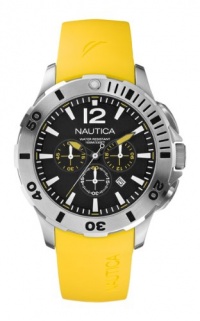 Nautica Men's N16566G BFD 101 Yellow Resin and Black Dial Watch Nautica Men's N16566G BFD 101 Yellow Resin and Black Dial Watch