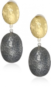 GURHAN Jordan Dark Silver and Gold Short Drop Clip-Post Earrings GURHAN Jordan Dark Silver and Gold Short Drop Clip-Post Earrings