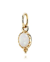 Channel classic elegance with a white opal PANDORA pendant in 14K gold. Channel classic elegance with a white opal PANDORA pendant in 14K gold.