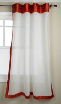 Stylemaster Soho 55 by 95-Inch Sheer Grommet Panel with Faux Silk Border, Mandarin Stylemaster Soho 55 by 95-Inch Sheer Grommet Panel with Faux Silk Border, Mandarin