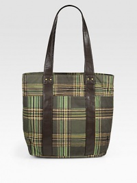 Perfectly sized carryall roomy enough to tote all of your essentials, in plaid-printed vegan leather.Zip closureDouble top handlesInterior zip pocketFully linedPolyurethane13W x 14H x 5DImported Perfectly sized carryall roomy enough to tote all of your essentials, in plaid-printed vegan leather.Zip closureDouble top handlesInterior zip pocketFully linedPolyurethane13W x 14H x 5DImported