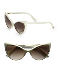 Retro-inspired, acetate frames in a cat's-eye design with signature T logo temples. Available in white with gradient brown lens.Signature T logo temples100% UV protectionMade in Italy Retro-inspired, acetate frames in a cat's-eye design with signature T logo temples. Available in white with gradient brown lens.Signature T logo temples100% UV protectionMade in Italy