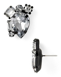 Channel your inner downtown darling in this pair of Aqua clustered stud earrings, designed to add a dash of dangerous beauty. Channel your inner downtown darling in this pair of Aqua clustered stud earrings, designed to add a dash of dangerous beauty.