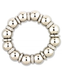 Have yourself a ball. Nine West offers this stretch bracelet crafted from silver tone mixed metal and featuring a range of understated accents. Approximate diameter: 2 inches. Have yourself a ball. Nine West offers this stretch bracelet crafted from silver tone mixed metal and featuring a range of understated accents. Approximate diameter: 2 inches.