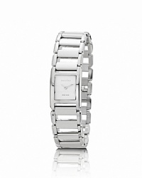 A stainless steel PANDORA watch in a feminine bracelet style, complete with signature black diamond crown. A stainless steel PANDORA watch in a feminine bracelet style, complete with signature black diamond crown.
