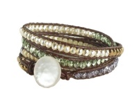 Opal Beaded Leather Wrap Bracelet (small (28.5)) Opal Beaded Leather Wrap Bracelet (small (28.5))