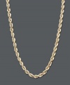 Lasso in a new, stylish look. Necklace features a hollow rope chain crafted in 14k gold. Approximate length: 20 inches. Approximate width: 1.88 mm.
