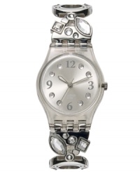 A timepiece from Swatch's Menthol Tone White collection as lovely as your favorite charm bracelet. A timepiece from Swatch's Menthol Tone White collection as lovely as your favorite charm bracelet.