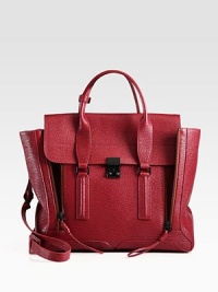 Carry your essentials in this structured silhouette of pebbled leather with a versatile shoulder strap and expandable zipper gussets. Adjustable detachable shoulder strap, 23-26½ dropDouble top handles, 5 dropFlap and push-lock closureOne inside zip pocketFully lined14½W X 11½H X 4½DImported Carry your essentials in this structured silhouette of pebbled leather with a versatile shoulder strap and expandable zipper gussets. Adjustable detachable shoulder strap, 23-26½ dropDouble top handles, 5 dropFlap and push-lock closureOne inside zip pocketFully lined14½W X 11½H X 4½DImported