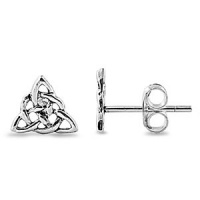 Sterling Silver Celtic Triquetra Stud Earrings - 7mm Sterling Silver Celtic Triquetra Stud Earrings - 7mm