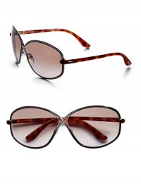 THE LOOKCrossover rectangle style Metal silvertone frameBrown plastic armsLogo accented end-pieces Signature case includedORIGINMade in Italy THE LOOKCrossover rectangle style Metal silvertone frameBrown plastic armsLogo accented end-pieces Signature case includedORIGINMade in Italy