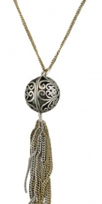 Lucky Brand Semi Precious Accents Scroll Work Charm Necklace Lucky Brand Semi Precious Accents Scroll Work Charm Necklace