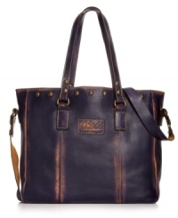 Laid-back with a vintage vibe, this classic tote from Patricia Nash is all about the details. Sumptuous overdyed leather, detail stitching and antiqued brass hardware showcase custom craftsmanship, while the inside is luxuriously spacious and exquisitely organized for all your essentials. Laid-back with a vintage vibe, this classic tote from Patricia Nash is all about the details. Sumptuous overdyed leather, detail stitching and antiqued brass hardware showcase custom craftsmanship, while the inside is luxuriously spacious and exquisitely organized for all your essentials.