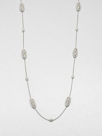 EXCLUSIVELY AT SAKS.COM. A brilliant piece with stylized oval stations on a delicate link chain. CrystalsRhodium-plated brassLength, about 36Lobster clasp closureImported EXCLUSIVELY AT SAKS.COM. A brilliant piece with stylized oval stations on a delicate link chain. CrystalsRhodium-plated brassLength, about 36Lobster clasp closureImported