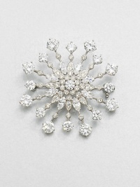 EXCLUSIVELY AT SAKS.COM. A vintage-inspired style featuring hand-set, pavé crystal links in a floral design. CrystalsCubic zirconiaRhodium-plated brassSize, about 1.75Pin backImported EXCLUSIVELY AT SAKS.COM. A vintage-inspired style featuring hand-set, pavé crystal links in a floral design. CrystalsCubic zirconiaRhodium-plated brassSize, about 1.75Pin backImported