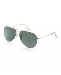 Combine Ray-Ban's iconic Aviator with innovation in these new frames with interchangeable lenses and switch your look whenever you are in the mood. The memory frames come with three sets of lenses (mirrored, gradient, and polarized) to choose from. Simply flip one set out for another and you'll have three times the fun. Each pair is 100 percent UV protected and comes with a frame case, as well as a separate lens case which can be used to store an extra set to switch out for later. Combine Ray-Ban's iconic Aviator with innovation in these new frames with interchangeable lenses and switch your look whenever you are in the mood. The memory frames come with three sets of lenses (mirrored, gradient, and polarized) to choose from. Simply flip one set out for another and you'll have three times the fun. Each pair is 100 percent UV protected and comes with a frame case, as well as a separate lens case which can be used to store an extra set to switch out for later.