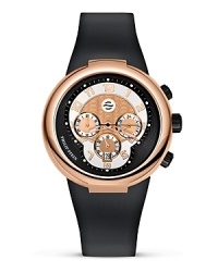 Philip Stein® active watch with black silicone integrated strap and a thorn buckle closure. White date and second subdials. Features single movement, Arabic numbers and a polished crown. Philip Stein® active watch with black silicone integrated strap and a thorn buckle closure. White date and second subdials. Features single movement, Arabic numbers and a polished crown.