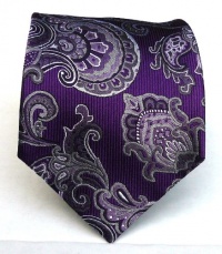 100% Silk Woven Plum Italian Paisley Tie 100% Silk Woven Plum Italian Paisley Tie