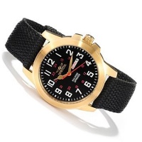 Invicta Men's 1041 Specialty Collection Black Dial 18k Gold-Plated Stainless Steel and Black Canvas Watch Invicta Men's 1041 Specialty Collection Black Dial 18k Gold-Plated Stainless Steel and Black Canvas Watch