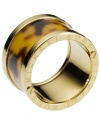 This kind of cool is not just for shades anymore. Michael Kors incorporates trendy acetate tortoise into this chic barrel-shaped ring. Set in gold tone mixed metal. Size 7.