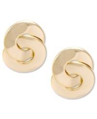 Style that goes on and on and on. These small eternity earrings by Jones New York are crafted from gold tone mixed metal. Approximate drop: 1/2 inch. Style that goes on and on and on. These small eternity earrings by Jones New York are crafted from gold tone mixed metal. Approximate drop: 1/2 inch.