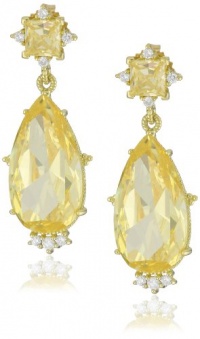 Judith Ripka Candy Candy Pear Drop with Square Stone Canary Earrings Judith Ripka Candy Candy Pear Drop with Square Stone Canary Earrings