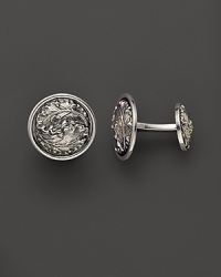 Elegant, intricately textured sterling silver cufflinks from Buccellati. Elegant, intricately textured sterling silver cufflinks from Buccellati.