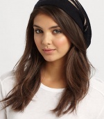 EXCLUSIVELY AT SAKS. A striped wool-blend hat with a hint of shimmer.Polyester/nylon/wool/angoraImported