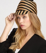 A striped design with a fun pom-pom. 55% viscose/45% cottonBrim, about 2Spot cleanMade in Italy